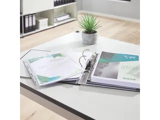 Showtas Leitz 4755 A4 4-gaats PVC 0.17mm glad met expansievouw - 10