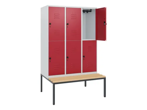 Dubbeldekse dekenkist,HxBxD 1950x1200x815mm,3x2vak.,vak B 400mm