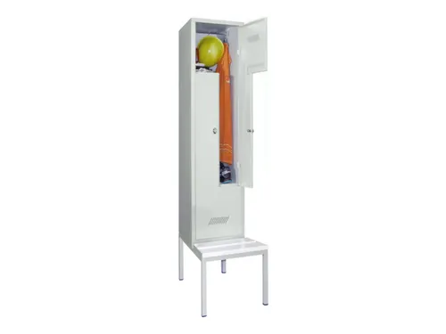 Z-garderobekast,HxBxD 2100x400x800mm,vak B 400mm,RAL7035,front RAL7035