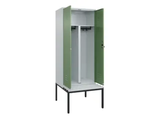 PBM-locker met bank,HxBxD 2120x800x815mm,2vak,vak B 400mm,draaigrendel - 2