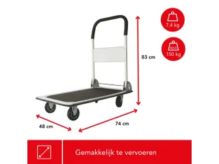 Transportwagen 74x48cm Maximaal laadvermogen 150kg - 7