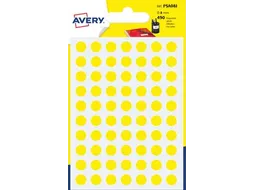 PSA08J ronde markeringsetiketten diameter 8 mm geel
