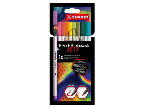 Brushstift STABILO Pen 568/10 Arty assorti set à 10 stuks