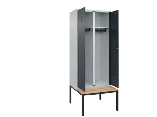 locker voor scheiding van kleding,HxBxD 2120x800x815mm,2vak