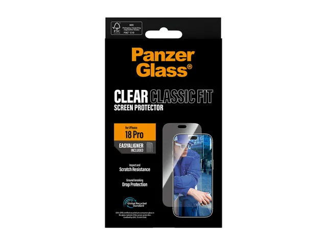 PanzerGlass Screen Protector iPhone 18 Pro | Classic fit w. EasyAli