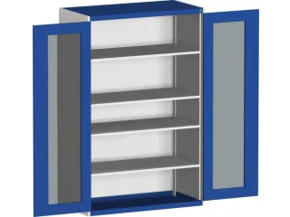 systeemkast,HxBxD 2000x1300x650mm,4xStalen bodem,5-punts sluitsysteem - 1