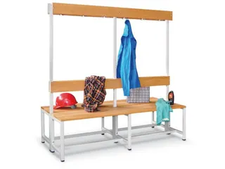 dubbele zitbank,HxLxD 1600x1500x770mm,onderstel RAL7035 - 1