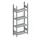 magazijnstelling,grondveld,HxBxD 1850x806x336mm,vakl. 80kg,4xlegbord