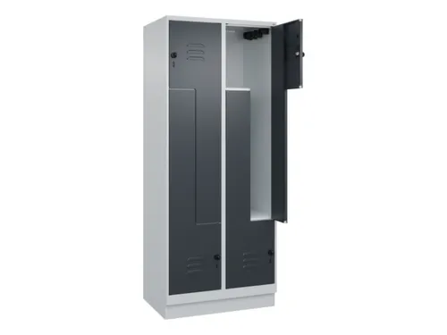 Z-garderobekast,HxBxD 1950x800x500mm,vak B 200/400mm,draaigrendel