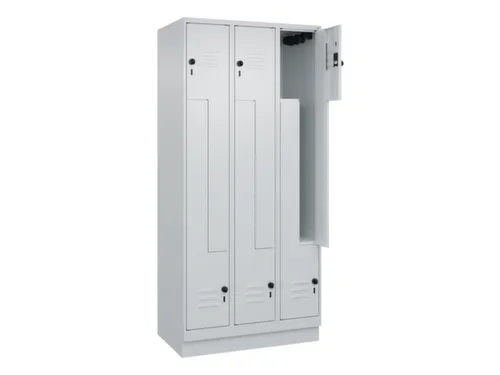 Z-garderobekast,HxBxD 1950x900x500mm,vak B 150/300mm,draaigrendel