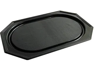 Cateringschaal Gerecycleerd PET 55x36cm 8 Hoek Zwart Pak 10 Stuks - 1