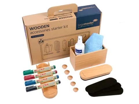 Whiteboard Starterkit WOODEN 17-delig