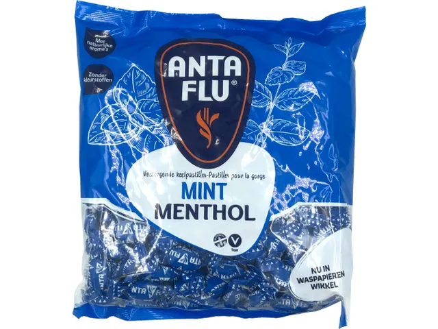 Anta Flu Keelpastilles Mint zak 1 KG Blauw