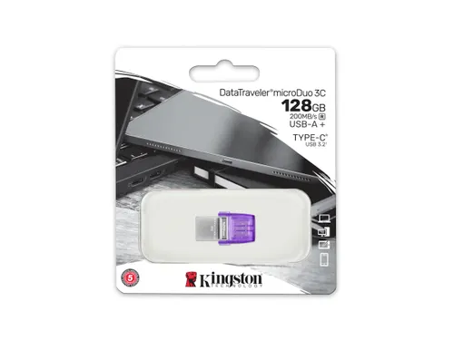 128GB DataTraveler microDuo 3C 200 MB/s dubbele USB-A + USB-C