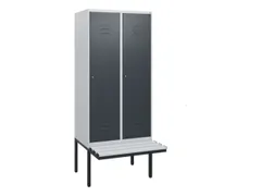 locker met bank,HxBxD 1950x800x815mm,2vak,vak B 400mm,cil.-slot