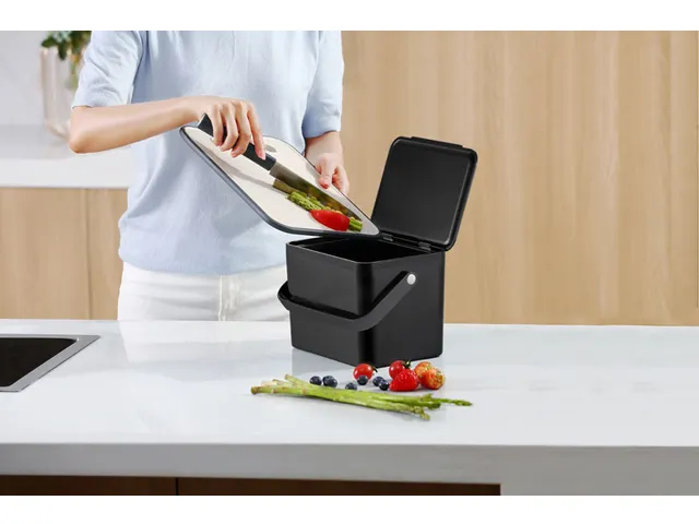 Afvalbak Deco Food Waste Caddy 4 Liter Zwart