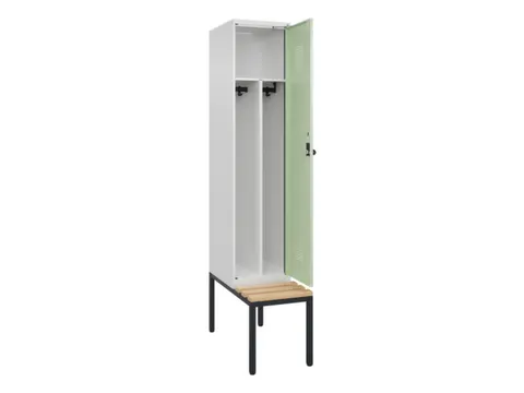 locker met bank,voor scheiding van kleding,HxBxD 2120x400x815mm,1vak