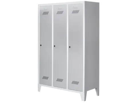 lockerkast v. kinderen,HxBxD 1600x930x500mm,3vak,RAL7035,front RAL7016