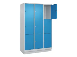 lockerkast,HxBxD 1950x1200x500mm,3x3vakken,vak B 400mm,cil.-slot - 1