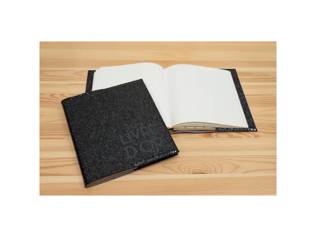 Livre d'or 140 pages tranche argent - Format 21x19cm - STRASS - Couleu