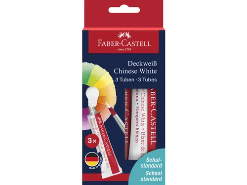 Dekverf Faber-Castell opaque wit 7,5ml 3 stuks op blister