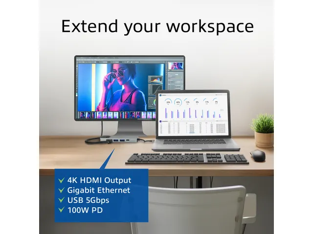 Dockingstation ACT USB-C 4K voor 1 HDMI monitor