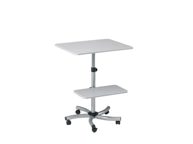 Mobiele werktafel Rocada 2 verstelbare bladen melamine grijs