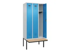 locker met bank,HxBxD 2120x900x815mm,3vak,vak B 300mm,cilinderslot