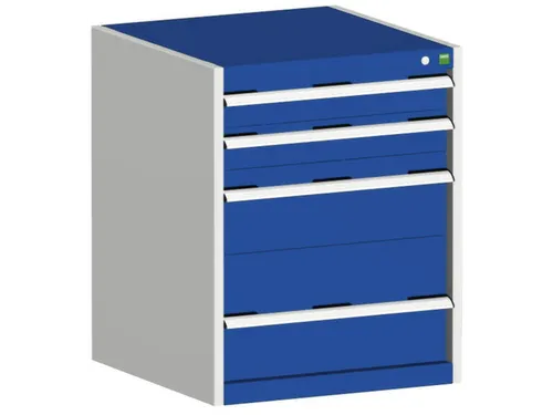 ladekast HxBxD 800x650x525mm 4laden romp RAL7035 front RAL5010