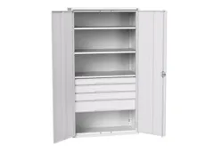 universele kast,HxBxD 2000x1050x550mm,3xStalen bodem,4lade(n)