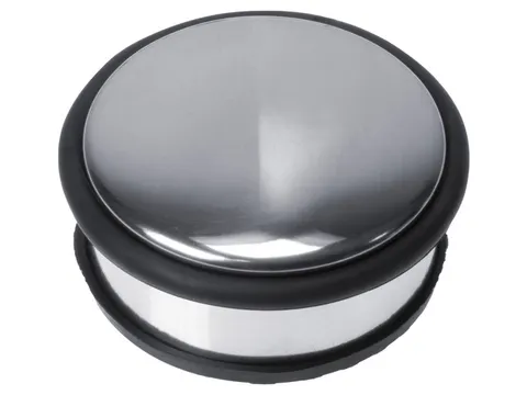 Deurstopper Kangaro metaal, laag, chroom, 1250 gram, afmeting: Ø10x4,