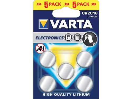Batterij Varta knoopcel CR2016 lithium blister à 5 stuks