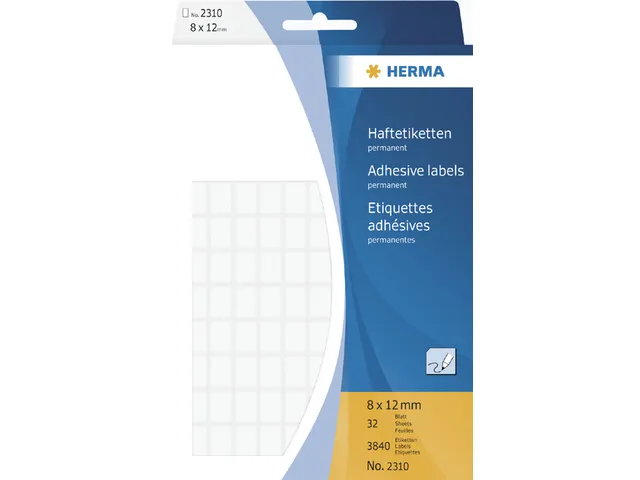 HERMA 2310 Universele etiketten 8x12mm Wit 3840 stuks