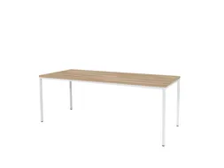 Domino Basic Tafel Vaste Hoogte 200x80 honey castello wit 4-poots