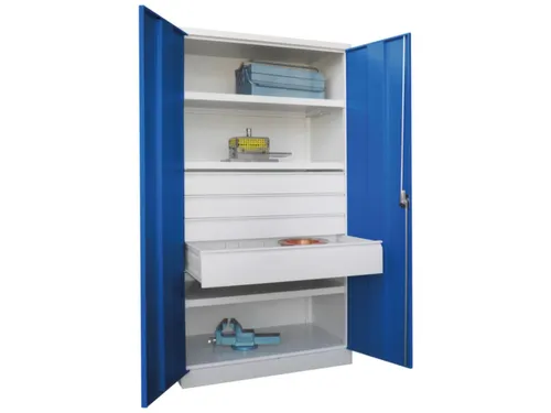systeemkast,HxBxD 1950x1040x630mm,3xStalen bodem,RAL7035,front RAL5010