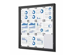 Vergrendelbaar Mededelingenbord Indoor/ Outdoor 12xA4 Zwart