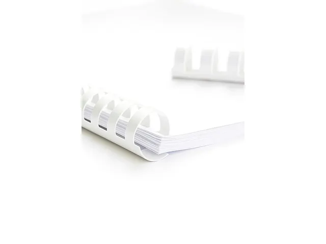 Plastic Bindrug 21 Rings Wit 10mm Doos 100 stuks