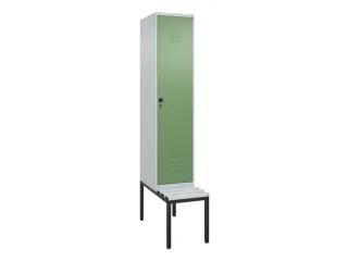 locker met bank,HxBxD 2120x400x815mm,1vak,vak B 400mm,draaigrendel - 1