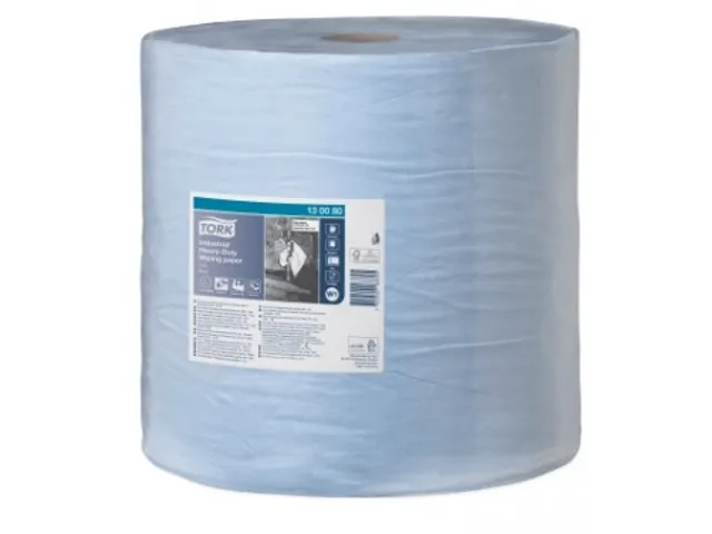 Tork Industrial Heavy-Duty Wiping Paper Roll Blue