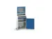 pc-kast monitorvak 1650x650x550mm toetsenbordblad RAL7035+RAL5010