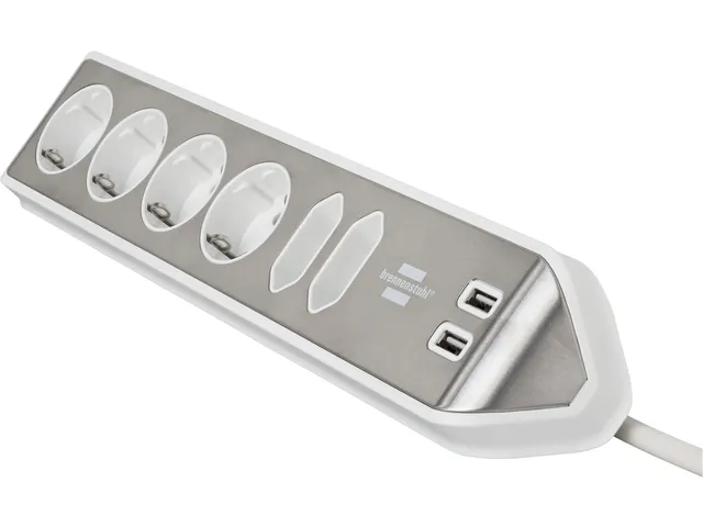 Stekkerdoos Brennenstuhl bureau Estilo 6 voudig inclusief 2 USB 2m