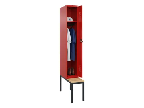 locker met bank,HxBxD 2120x300x815mm,1vak,vak B 300mm,draaigrendel