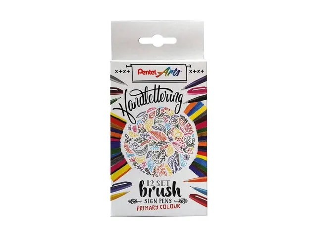 Brushstift Pentel Sign SES15C etui à 12 standaardkleuren