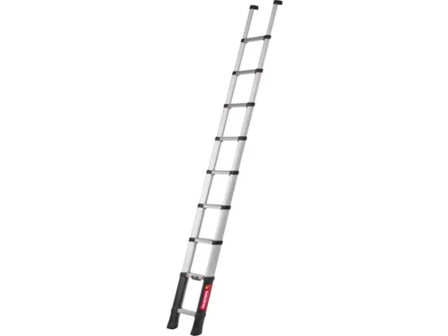 telescopische aanlegladder,9trede(n),balk L 0,76-2,9m,geëloxeerd