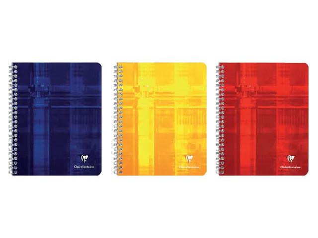 Schrift Clairefontaine Matris 210x297mm lijn 100blz spiraal Assorti