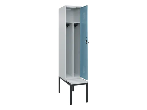 locker met bank,voor scheiding van kleding,HxBxD 2120x400x815mm,1vak