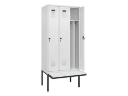 locker met bank,voor scheiding van kleding,HxBxD 2120x900x815mm,3vak