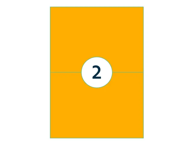 Etiquette universelle 210x148mm orange fluorescent 100 pièces