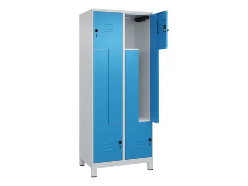 Z-garderobekast,HxBxD 1950x800x500mm,vak B 200/400mm,draaigrendel