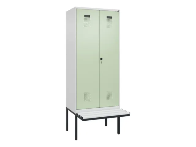 locker met bank,voor scheiding van kleding,HxBxD 2120x800x815mm,2vak
